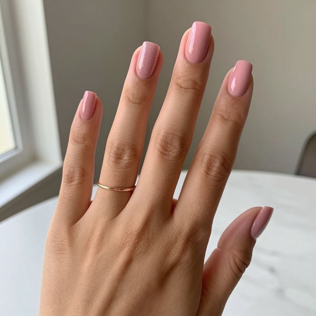 Deep Pink Gloss Finish nail idea