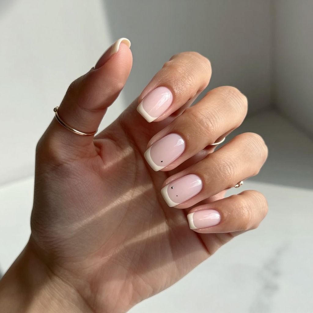Milky Pink Square nail idea