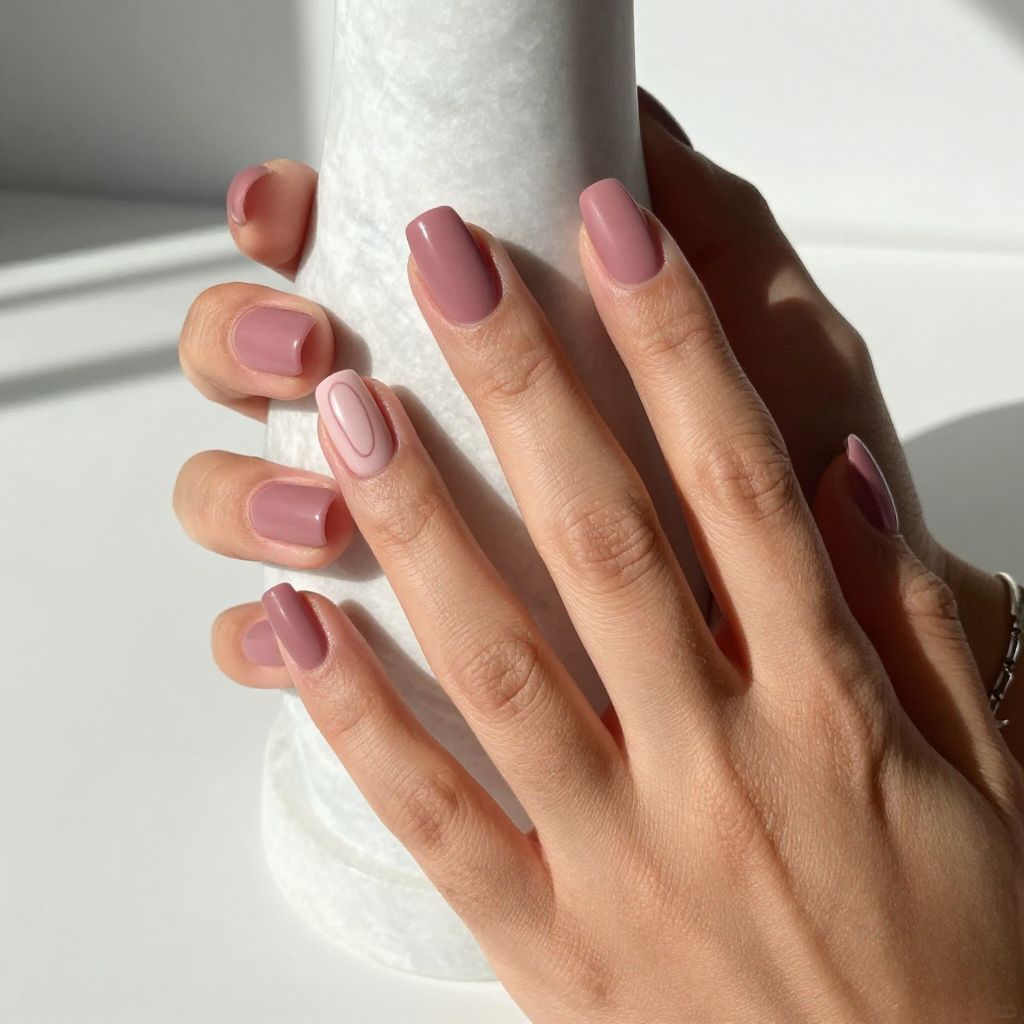 Matte Dusty Rose nail idea