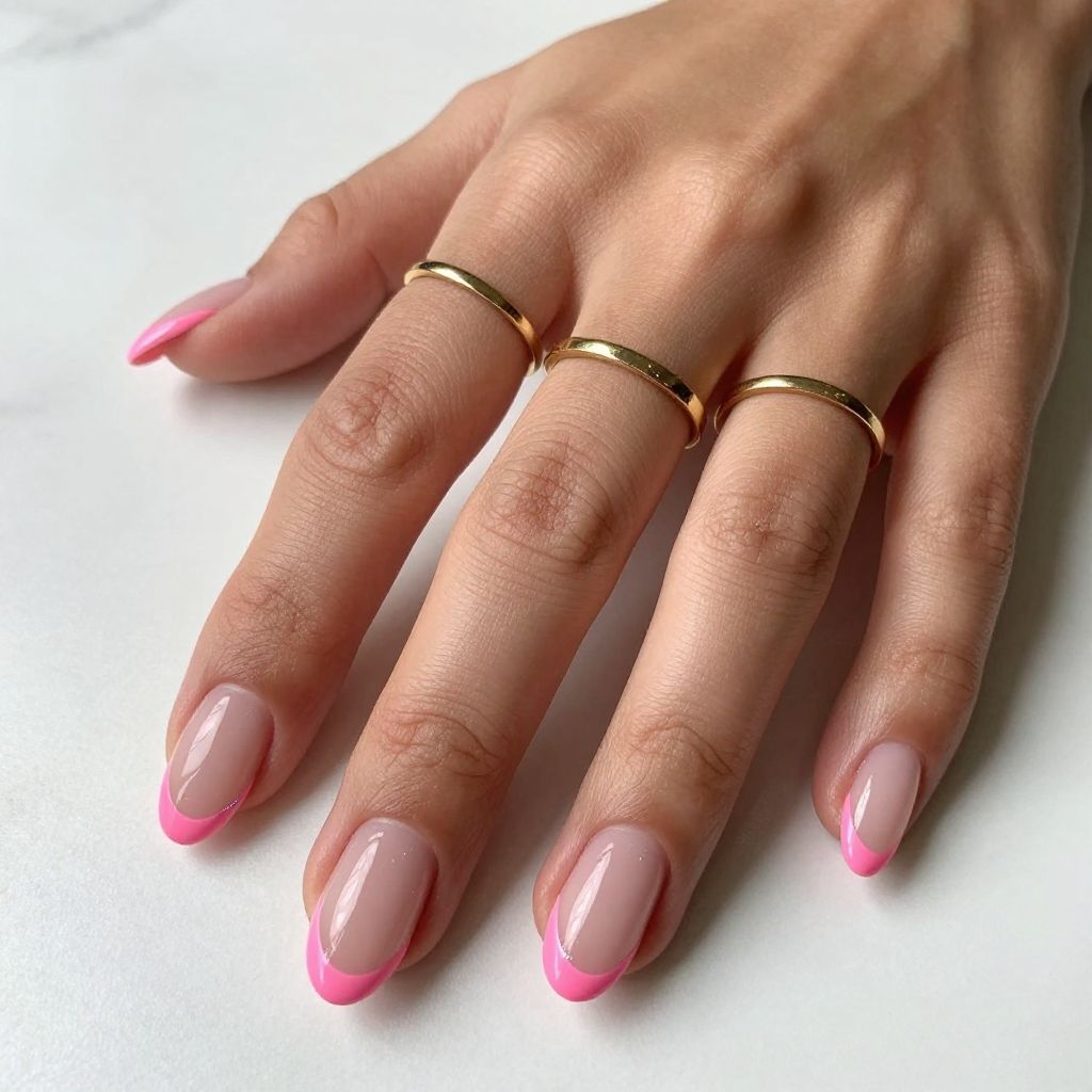 Bright Bubblegum Pink Tips
