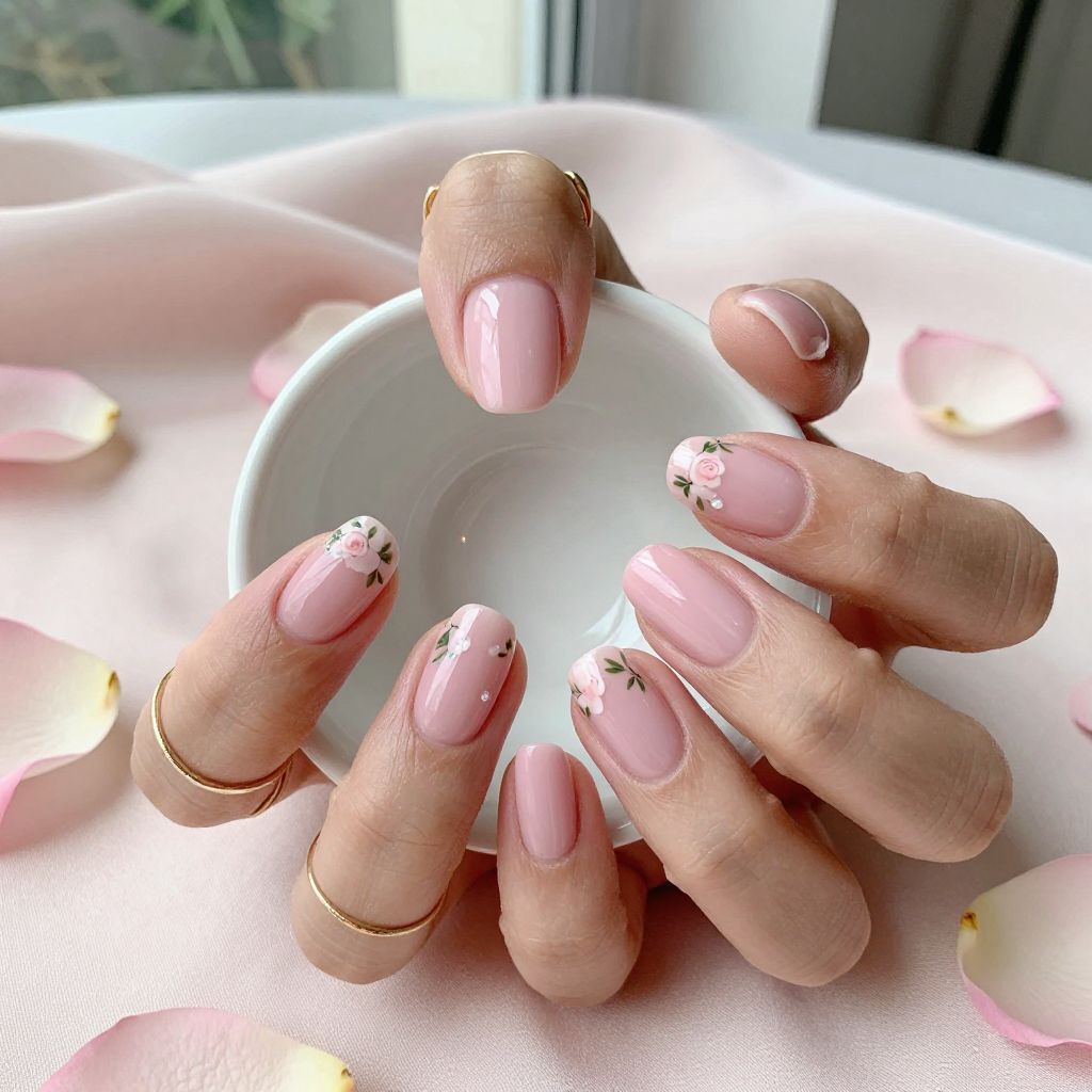 Pink Bouquet Nail Art