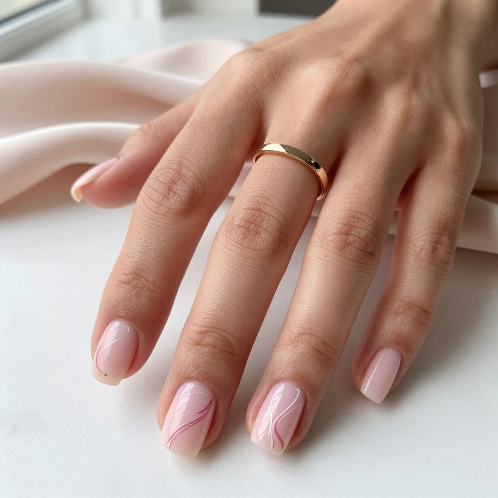 Glossy Pink with Minimal Line Art