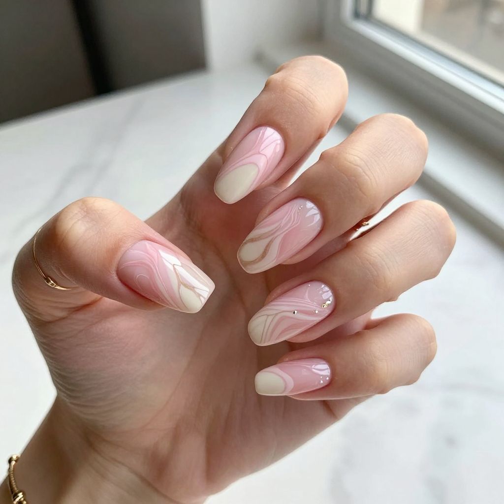 Pink and White Marble