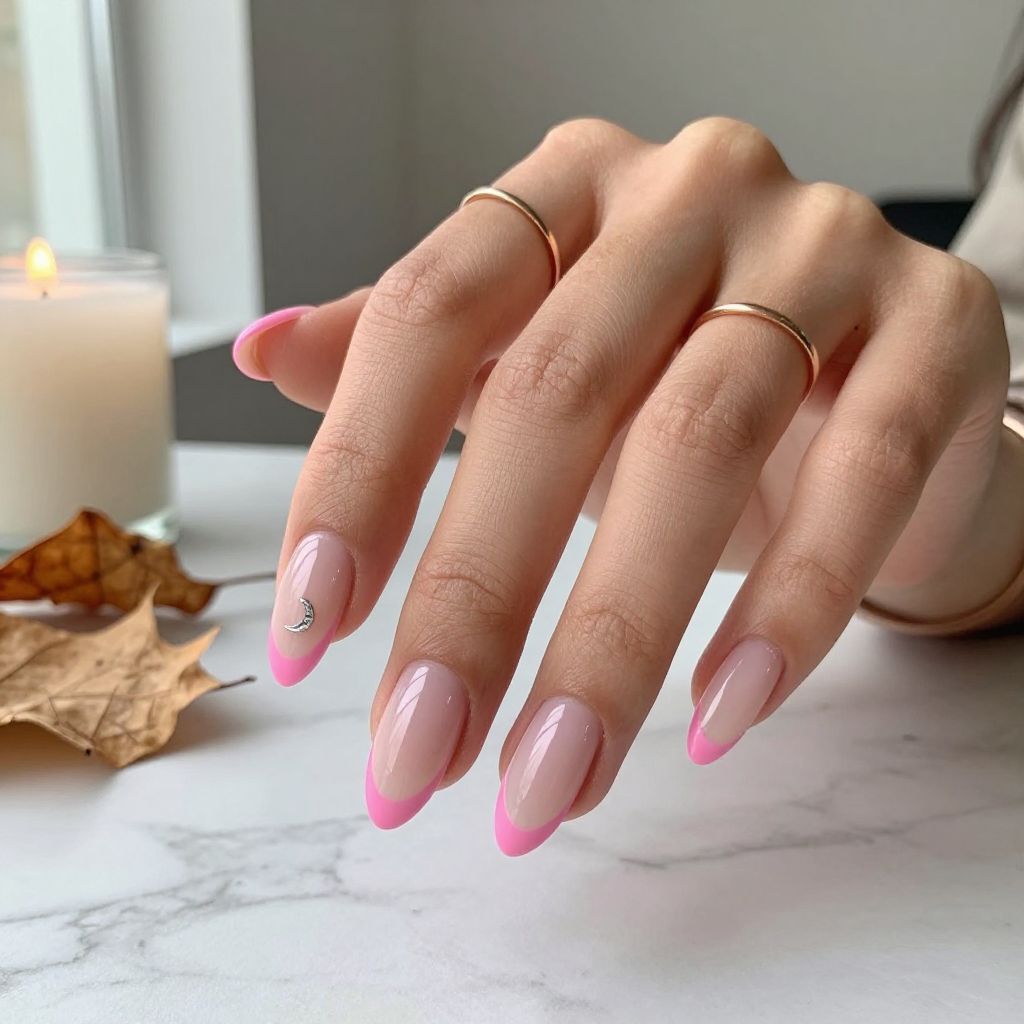 Pink Moonlit French Tips