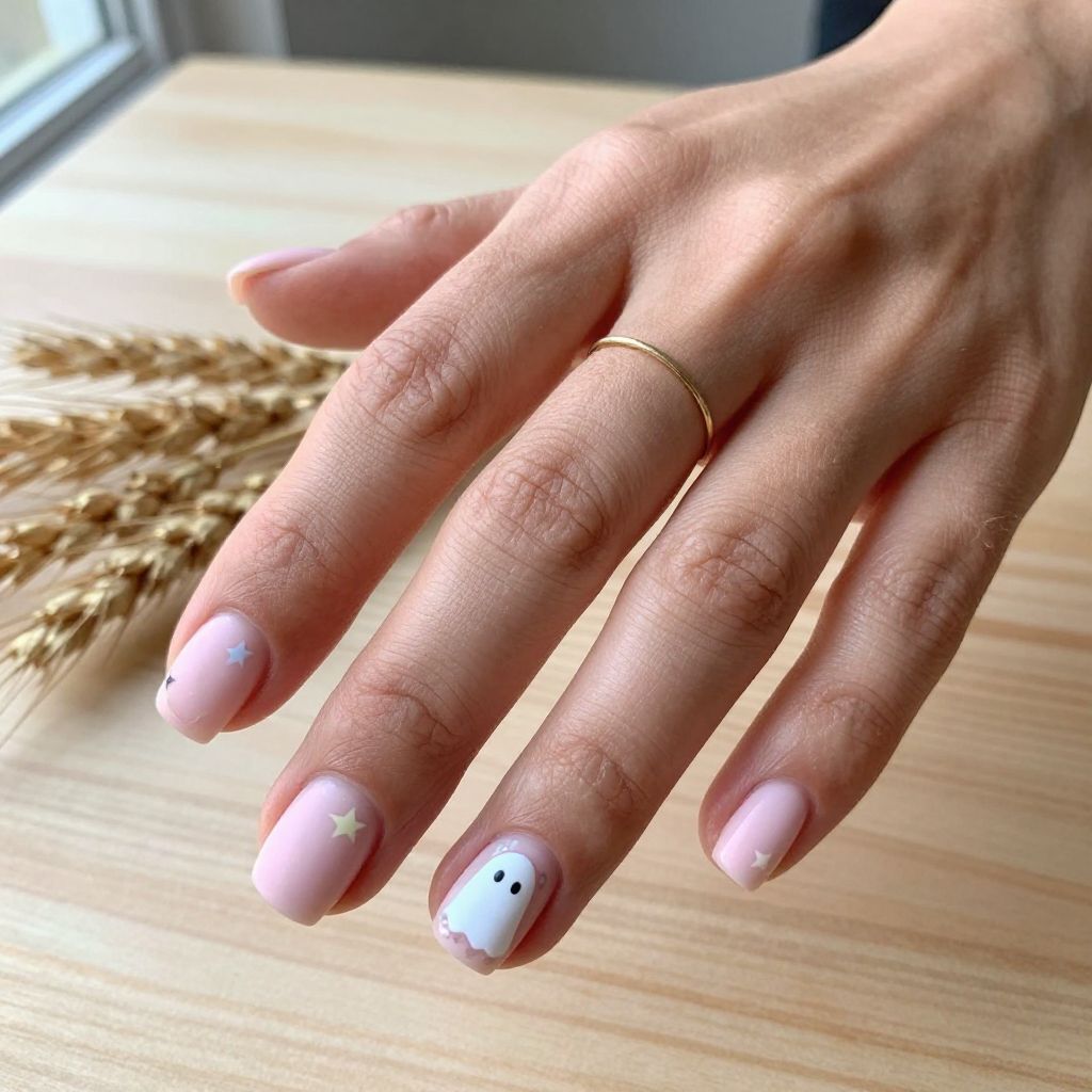 Cotton Candy Ghost Nails