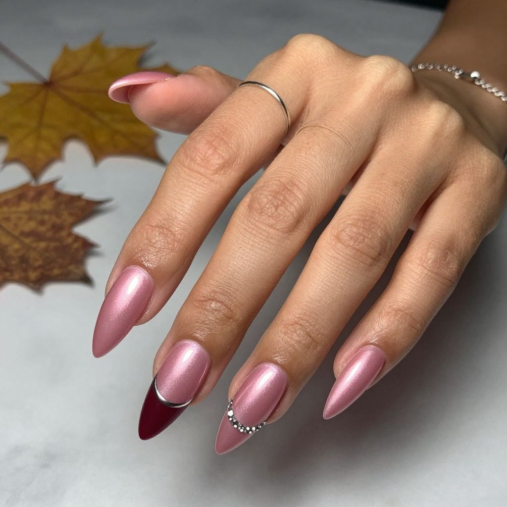 Pink Velvet Vampire Nails