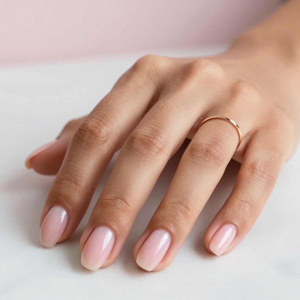 Sheer Ballet Pink Almond Nails