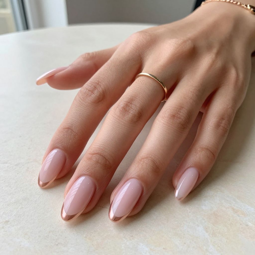 Soft Pink Nails with Negative Space Design