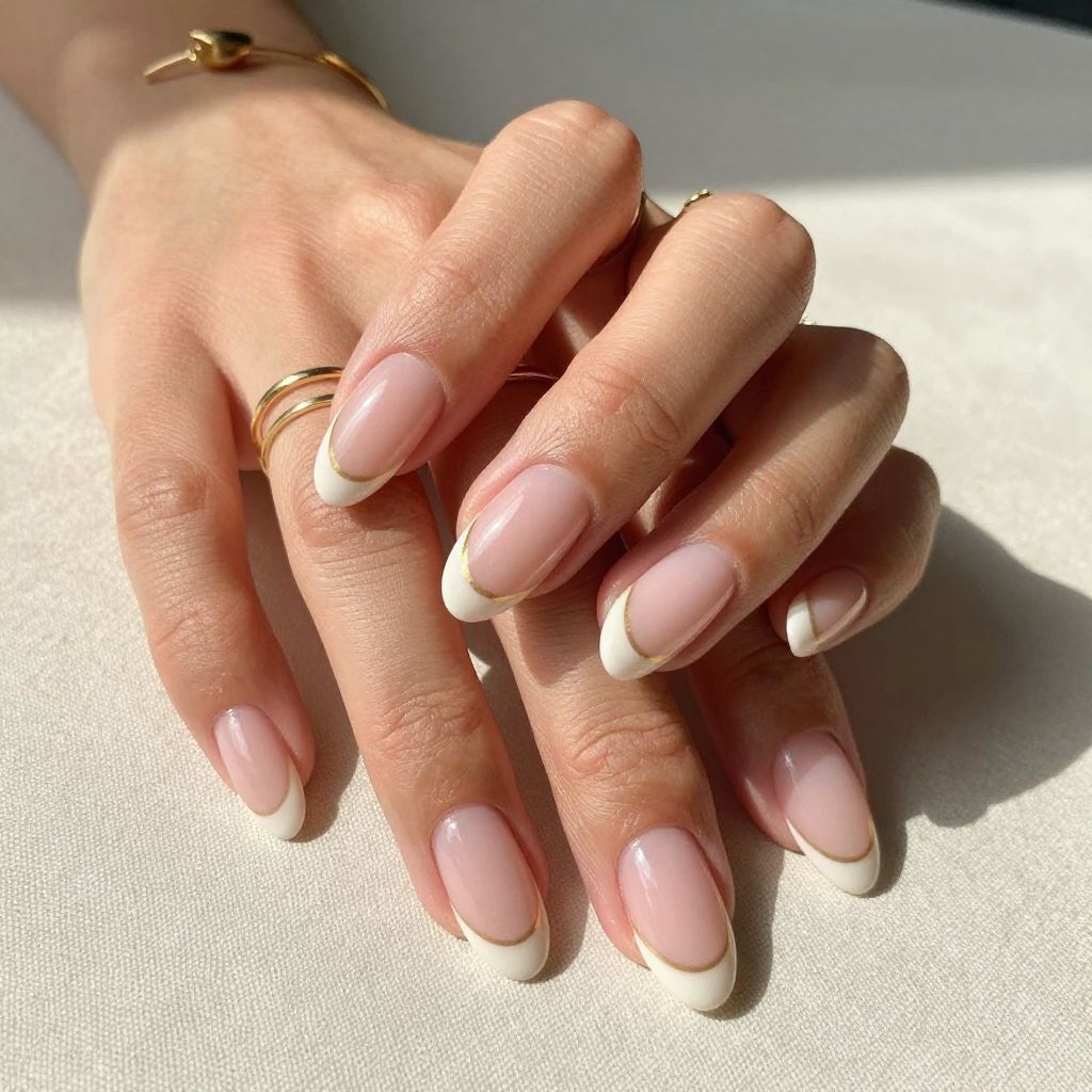Nude Pink French Manicure Nails