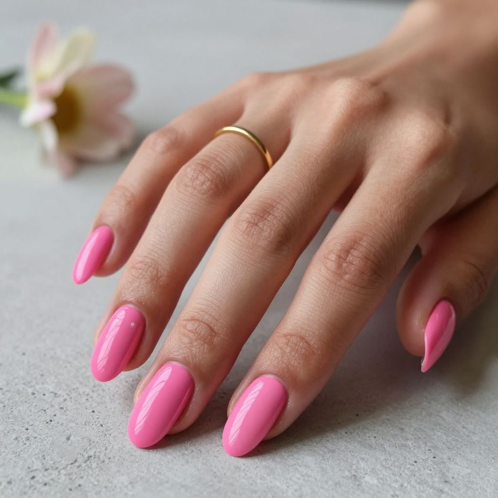 Hot Pink Coffin Nails