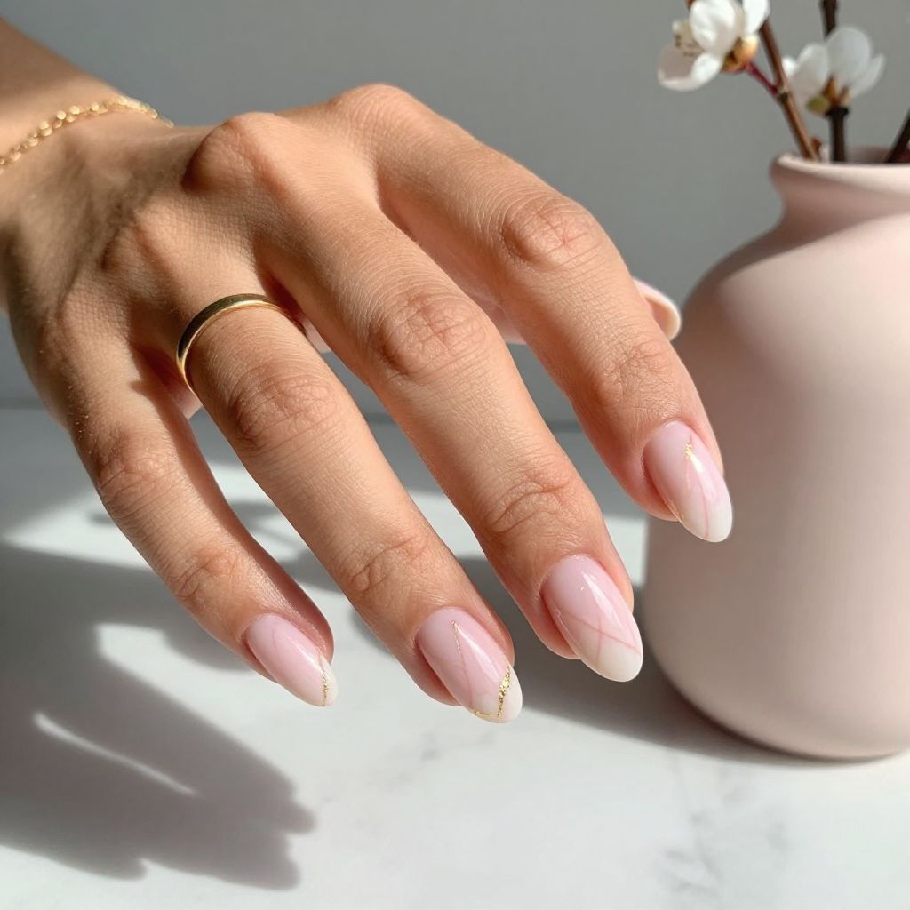 Pink Marble Nails