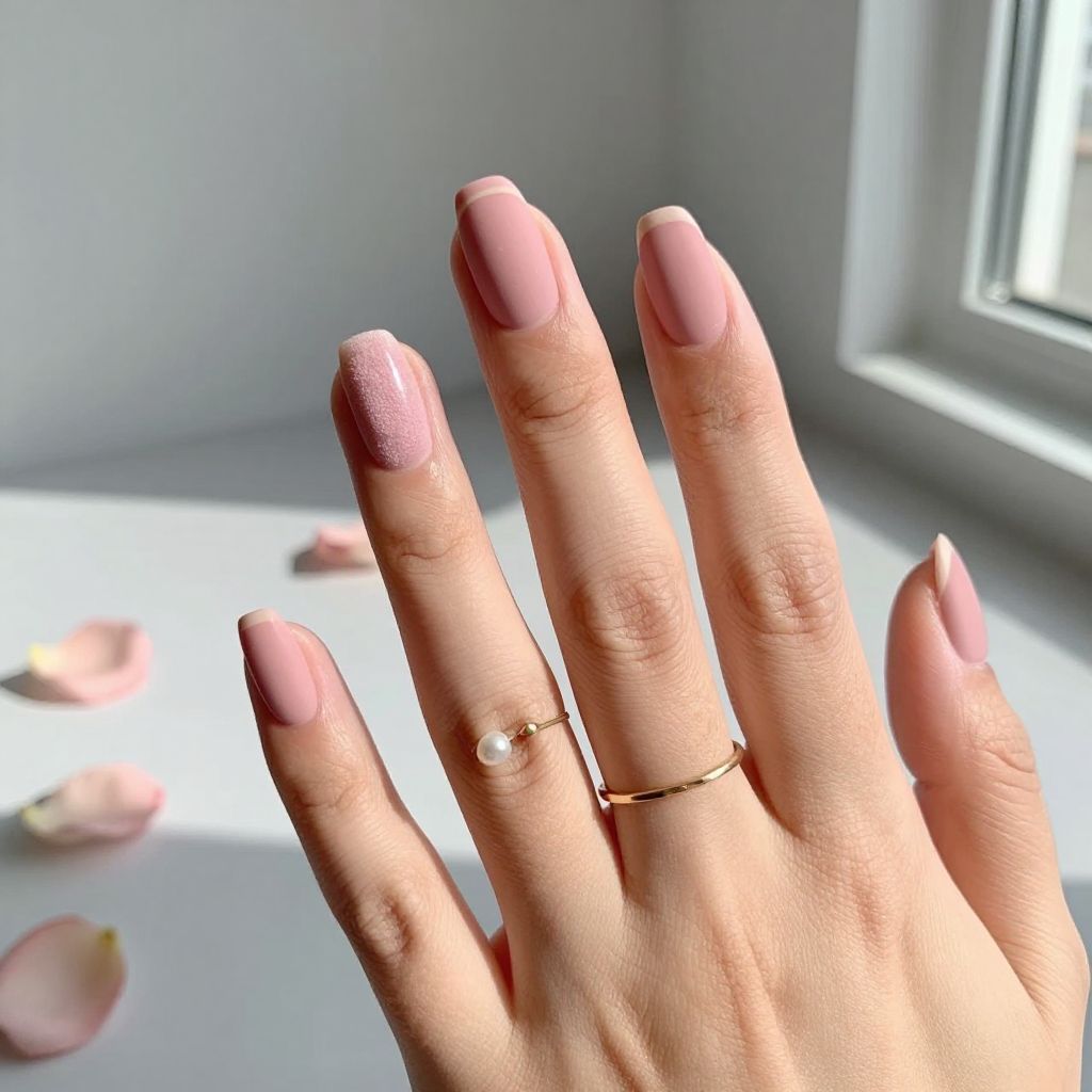 Matte Dusty Pink Nails