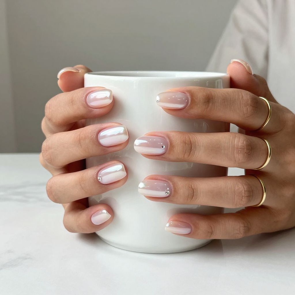 Pearl Pink Oval Nails