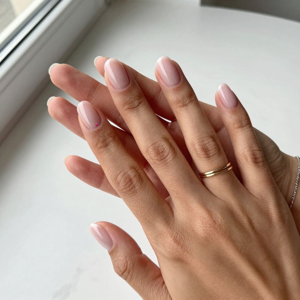 Milky Pink Minimal Nails