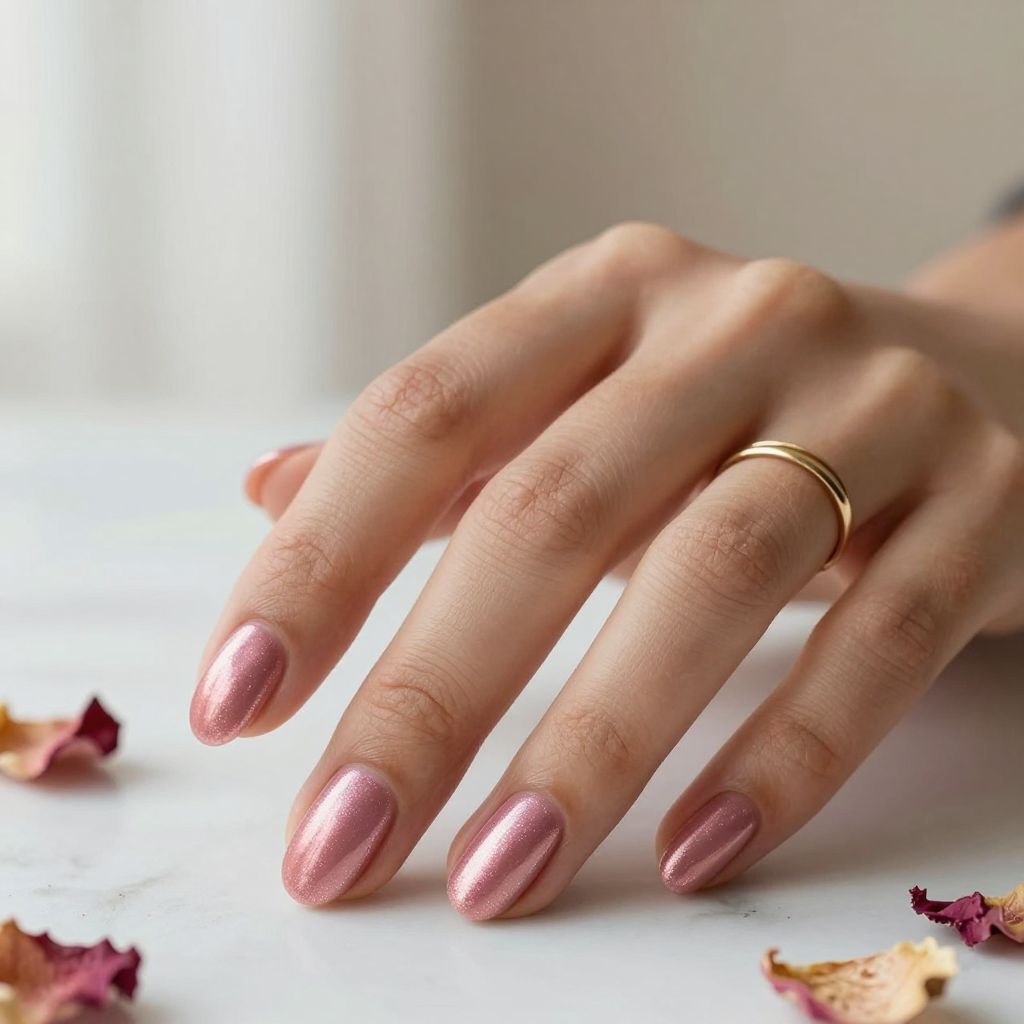 Rose Pink Velvet Nails