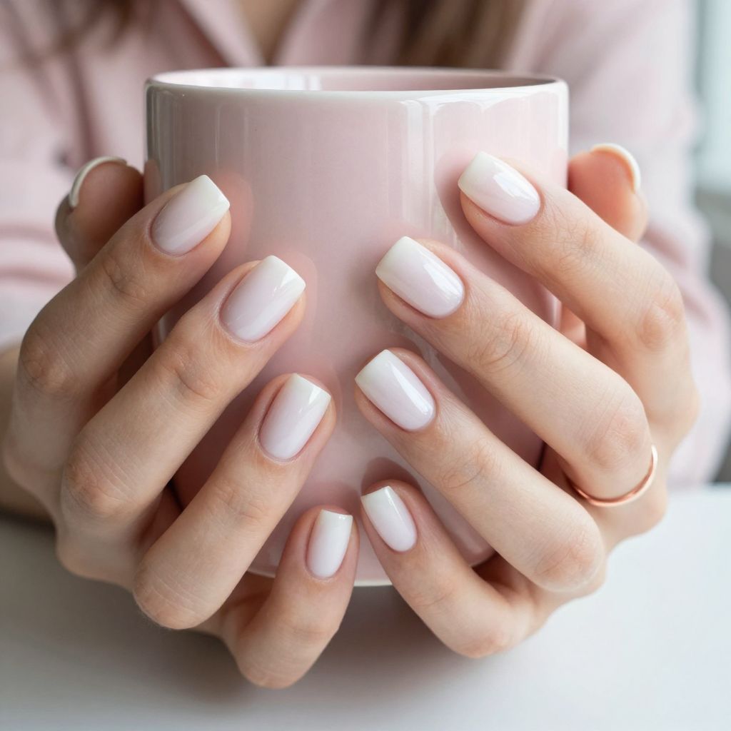 Milky White Nails