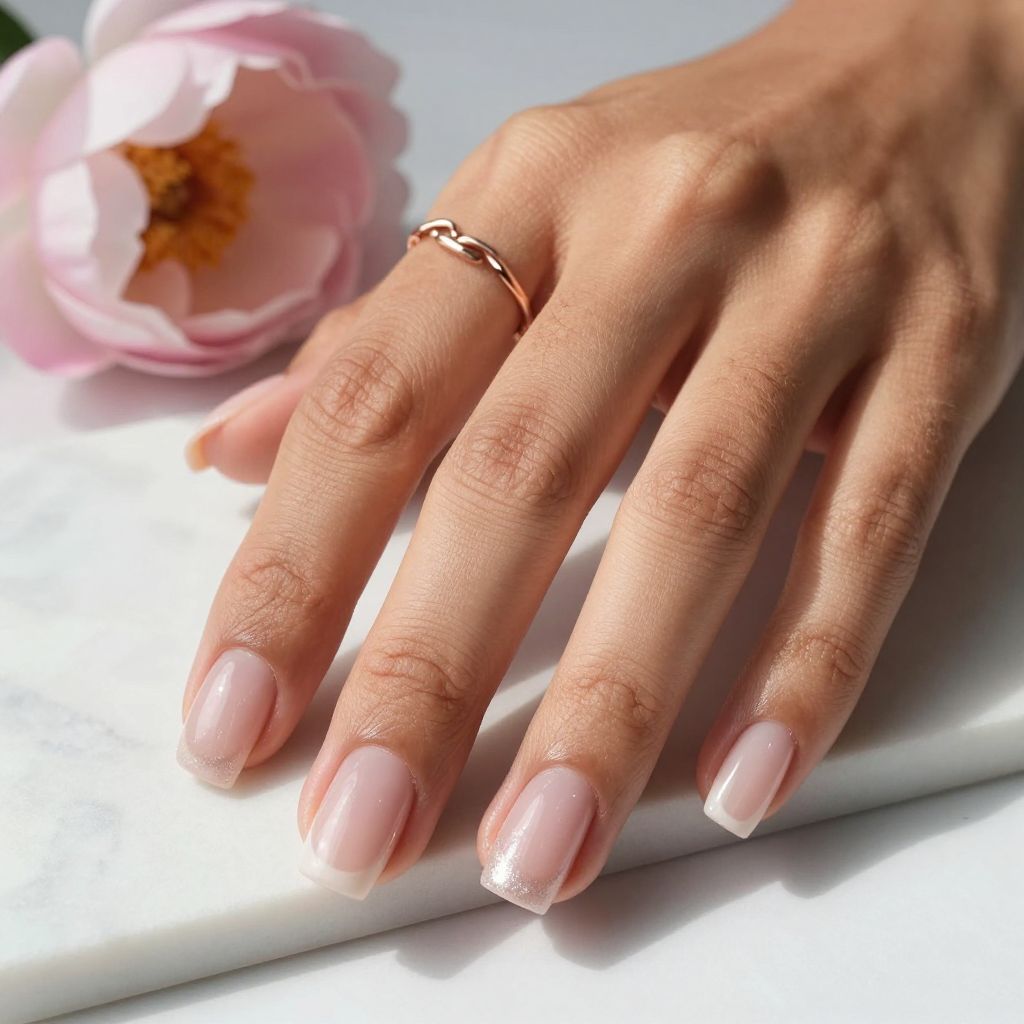 Glossy Baby Pink Short Squares