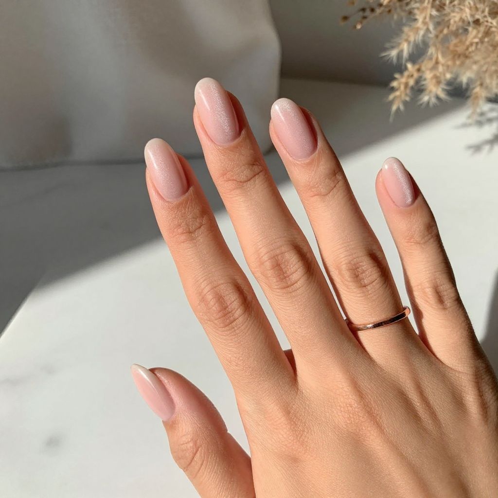Frosted Pink Coffin Nails