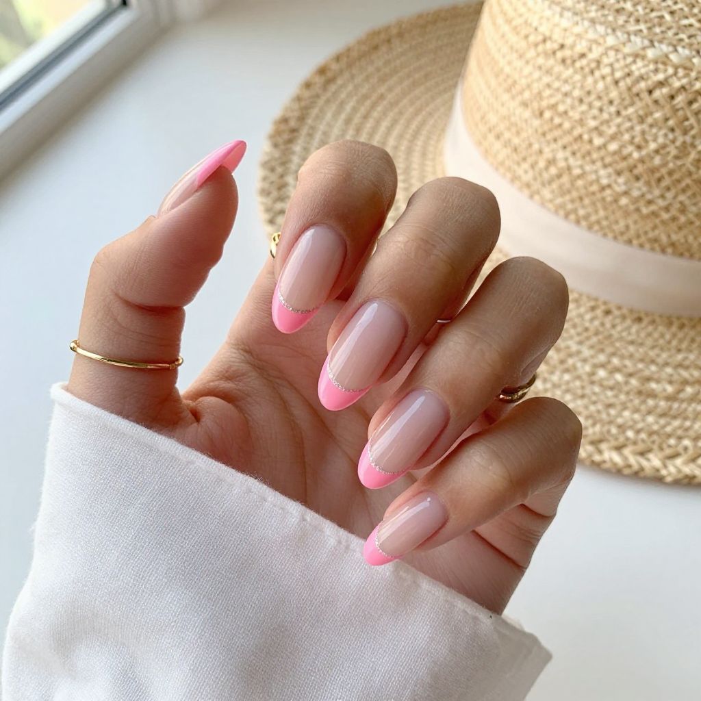 Pink French Tips With A Sheer Base