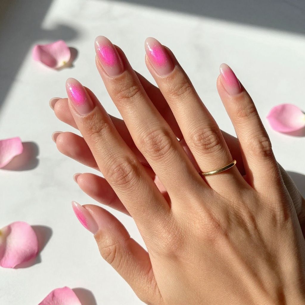 Hot Pink Aura Nails