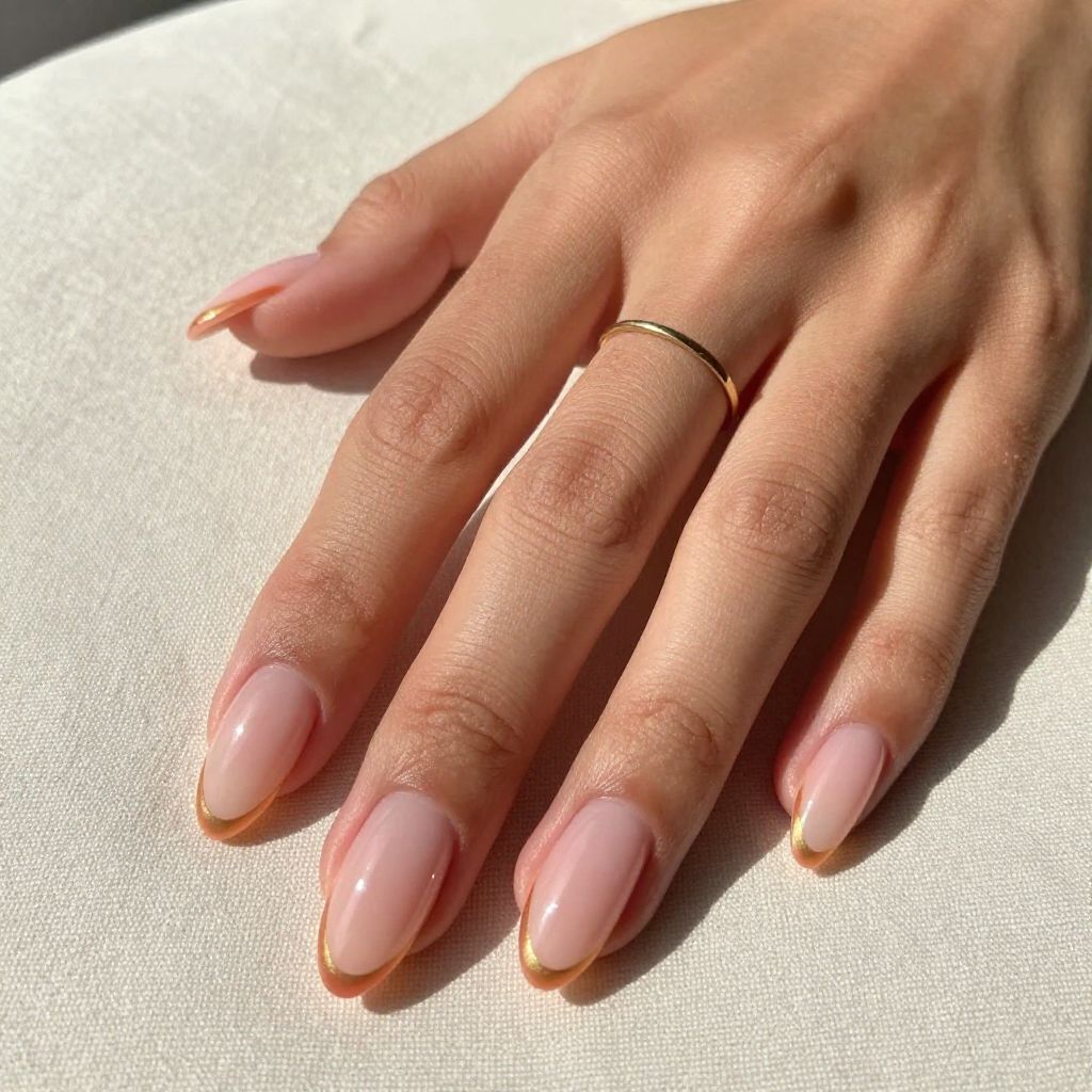 Peach Pink Gradient Tips
