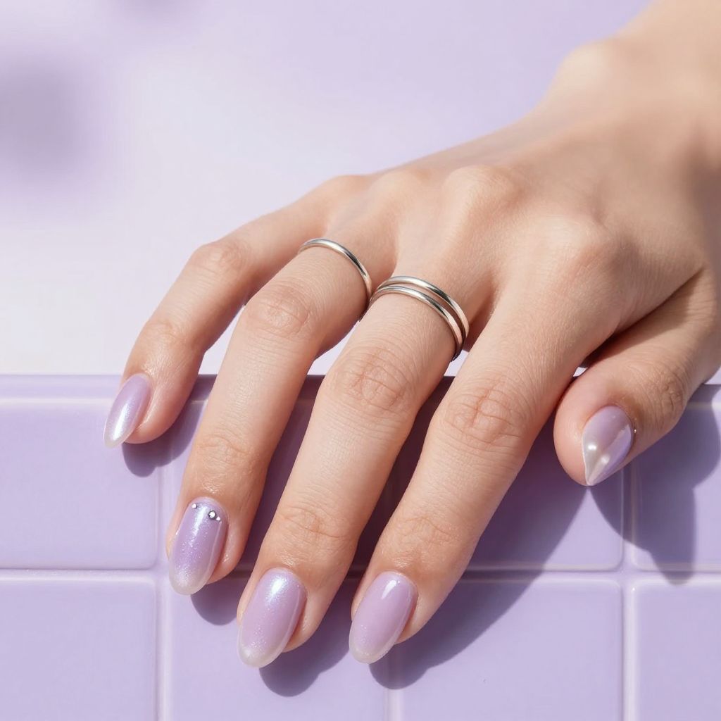 Lilac sheen plain nails