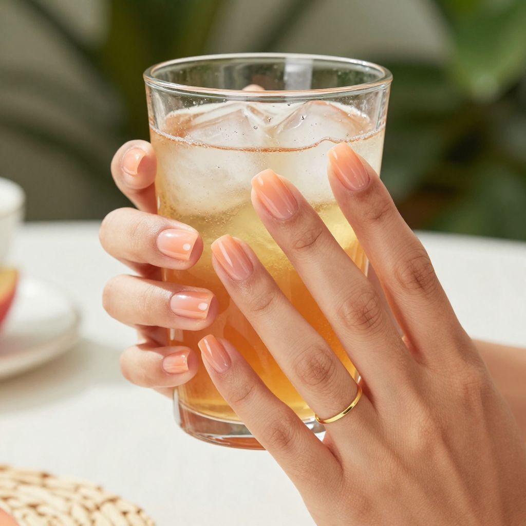 Barely there peach plain nails
