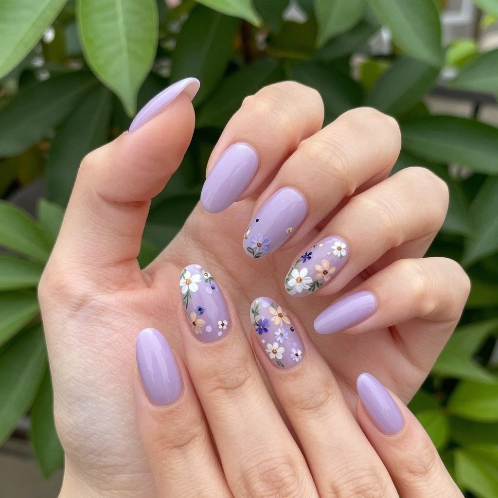 Almond nails design idea 6