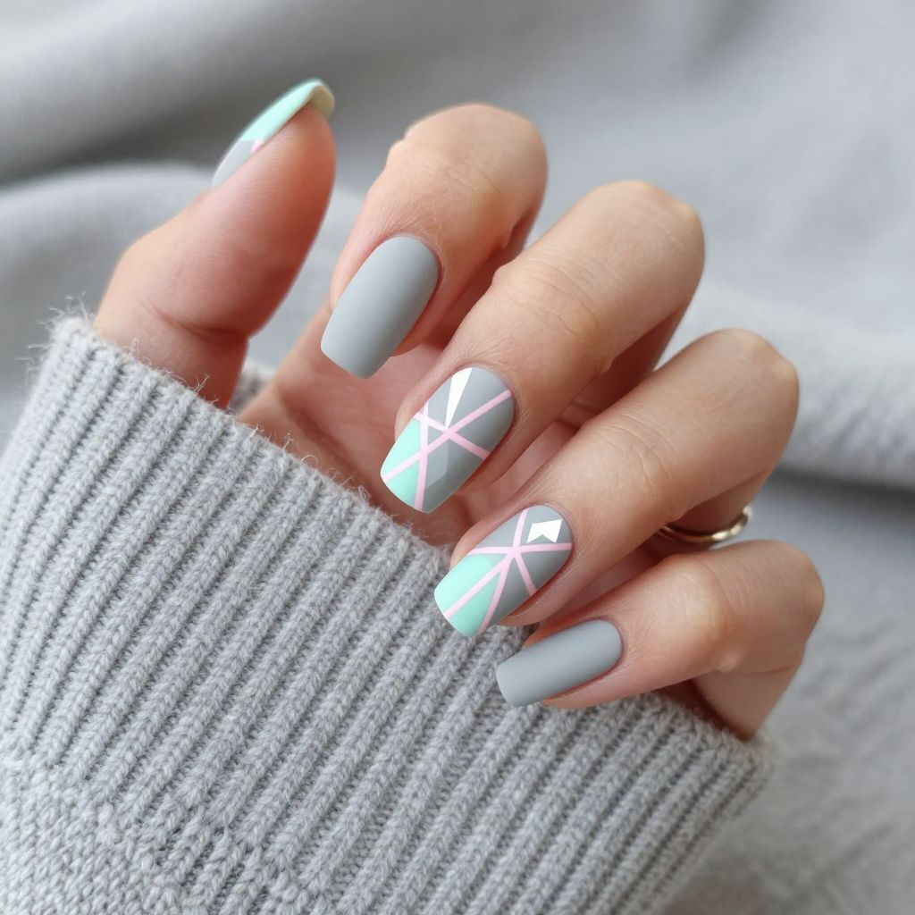 Argyle Sweater Set preppy nails