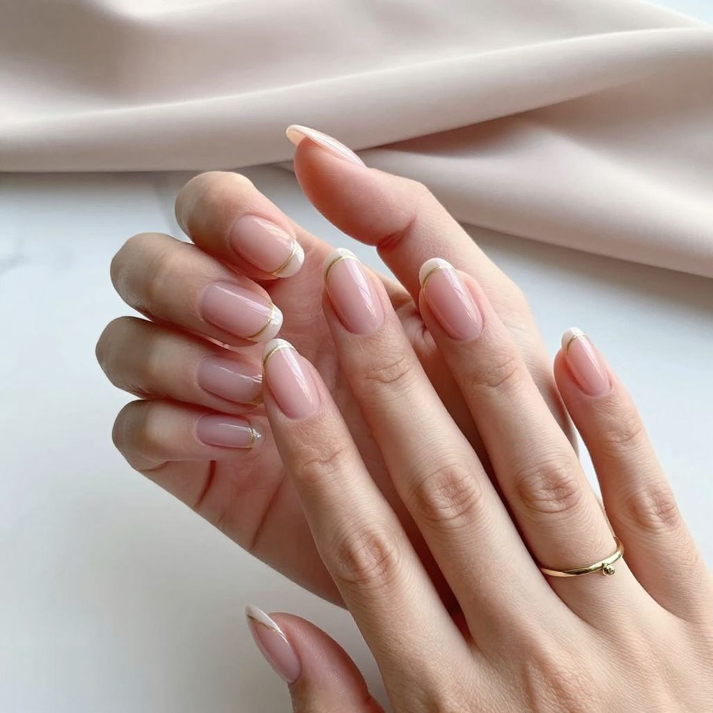 Sheer Pink Almond Nails