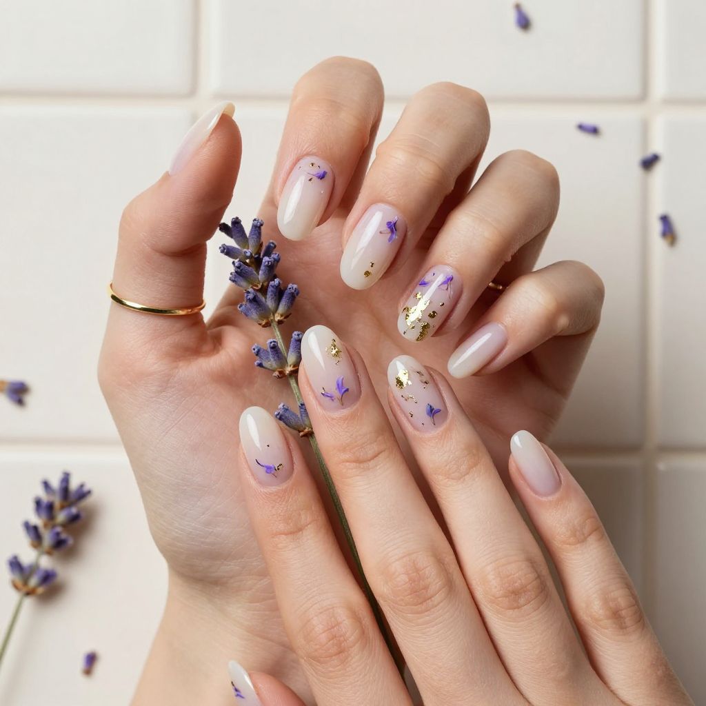 Lavender milk bath prom nails