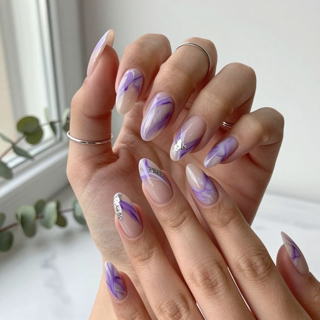 Purple Acrylic Nail Ideas 4