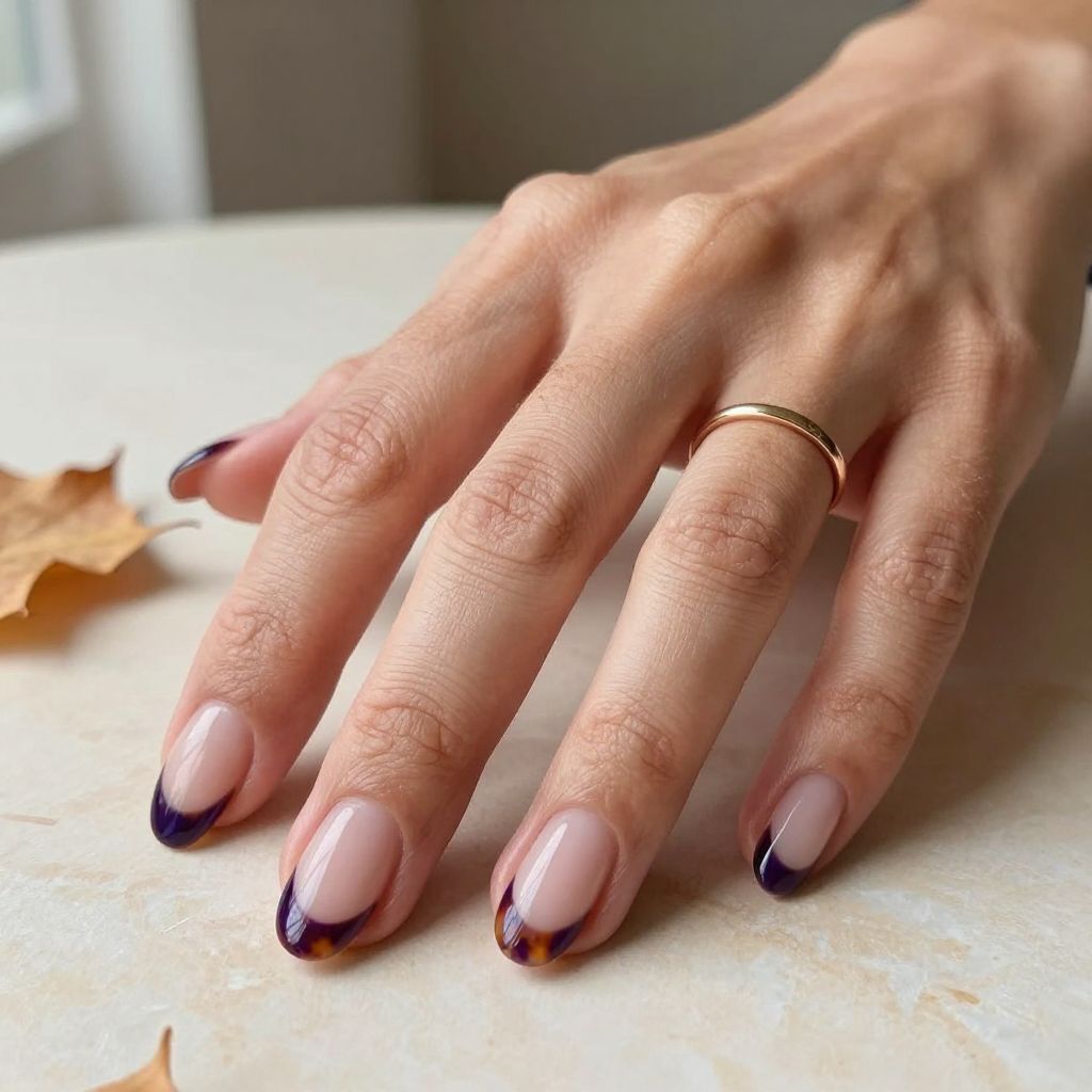 Purple Nail Design Ideas - Purple Tortoiseshell Accent