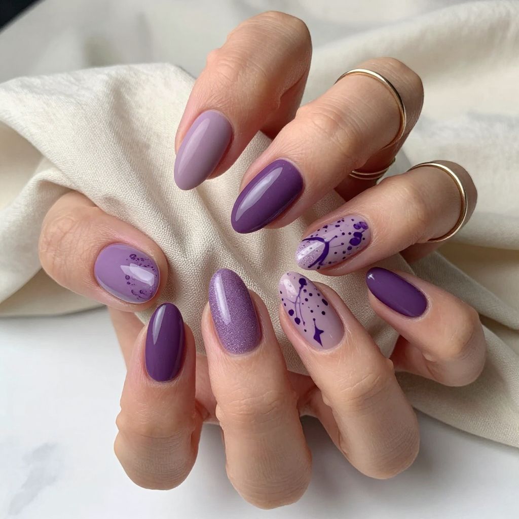 Purple Nail Design Ideas - Mixed Purple Art Set