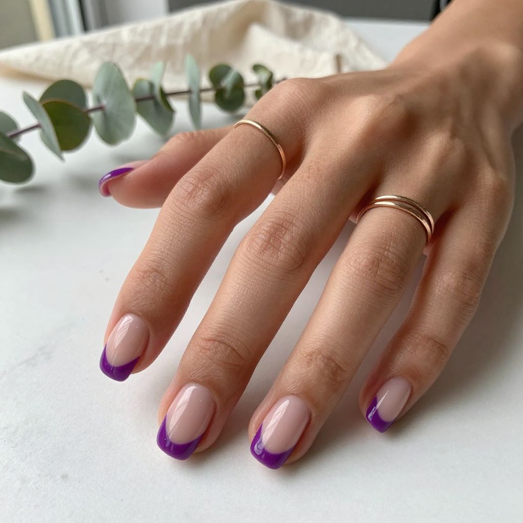 Purple Nail Design Ideas - Matte Violet Square