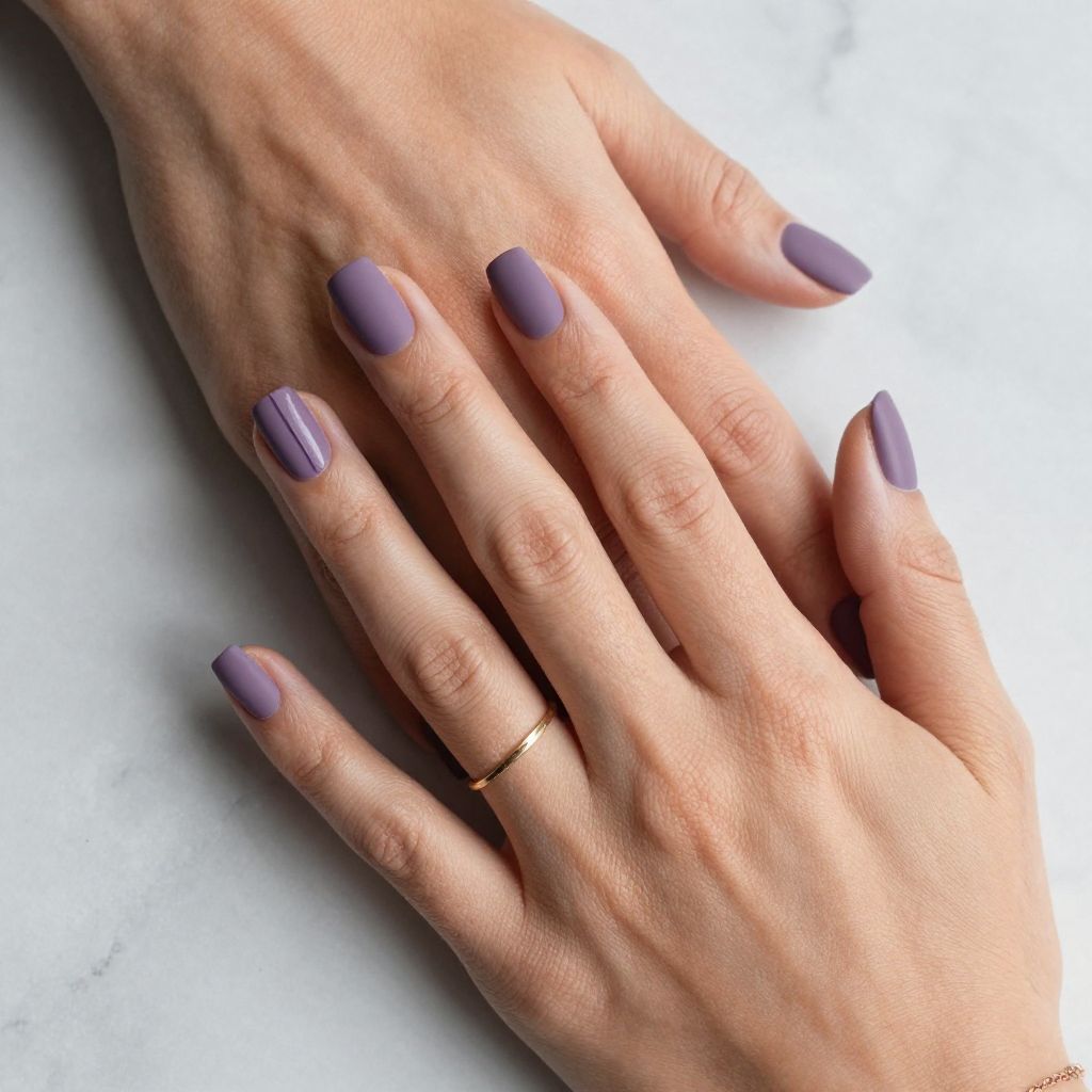 Purple Nail Design Ideas - Grape and Nude Contrast
