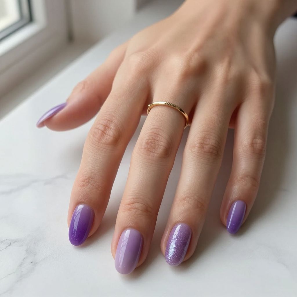 Purple Ombre with Glitter Gradient Transition
