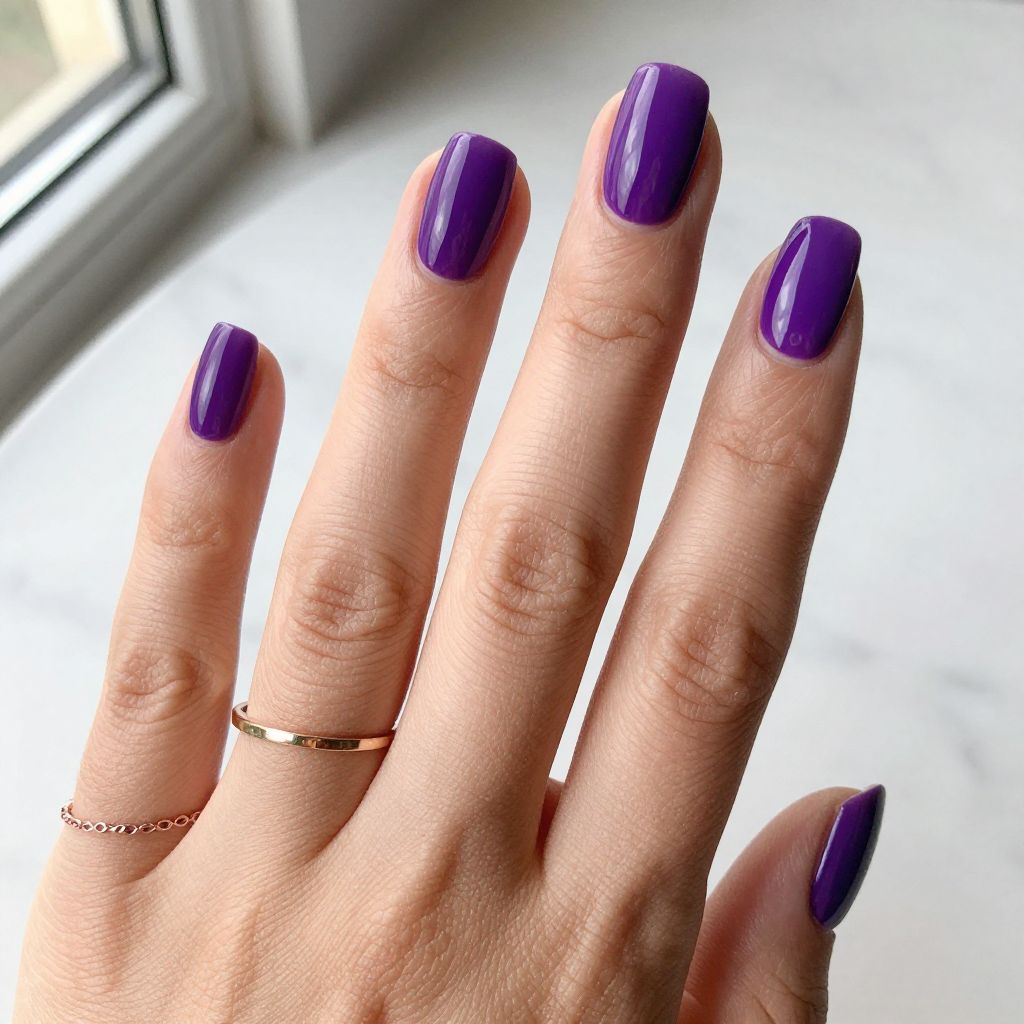 Deep Purple with Negative Space Geometric Stripes