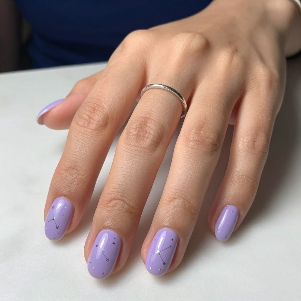 Soft Lavender with Delicate Constellation Dots