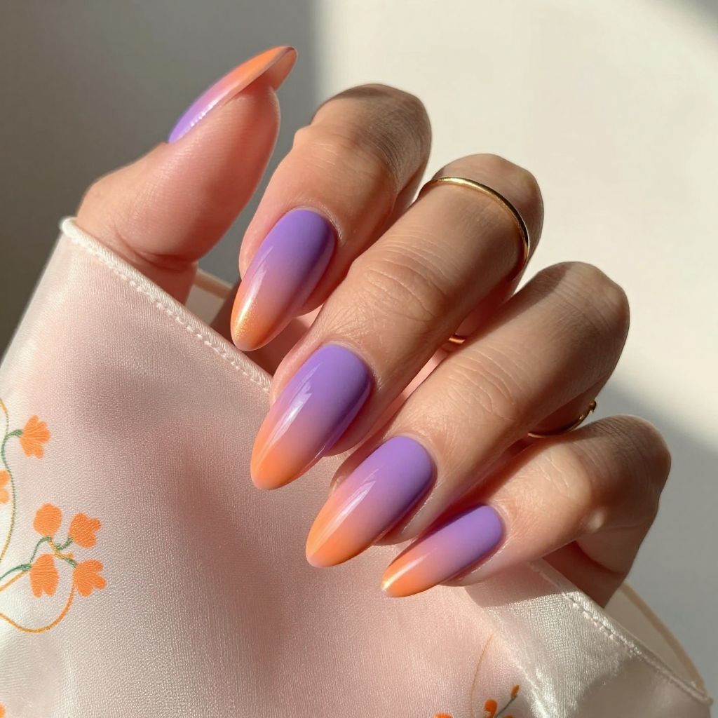 Purple with Sunrise Gradient and Orange Accent
