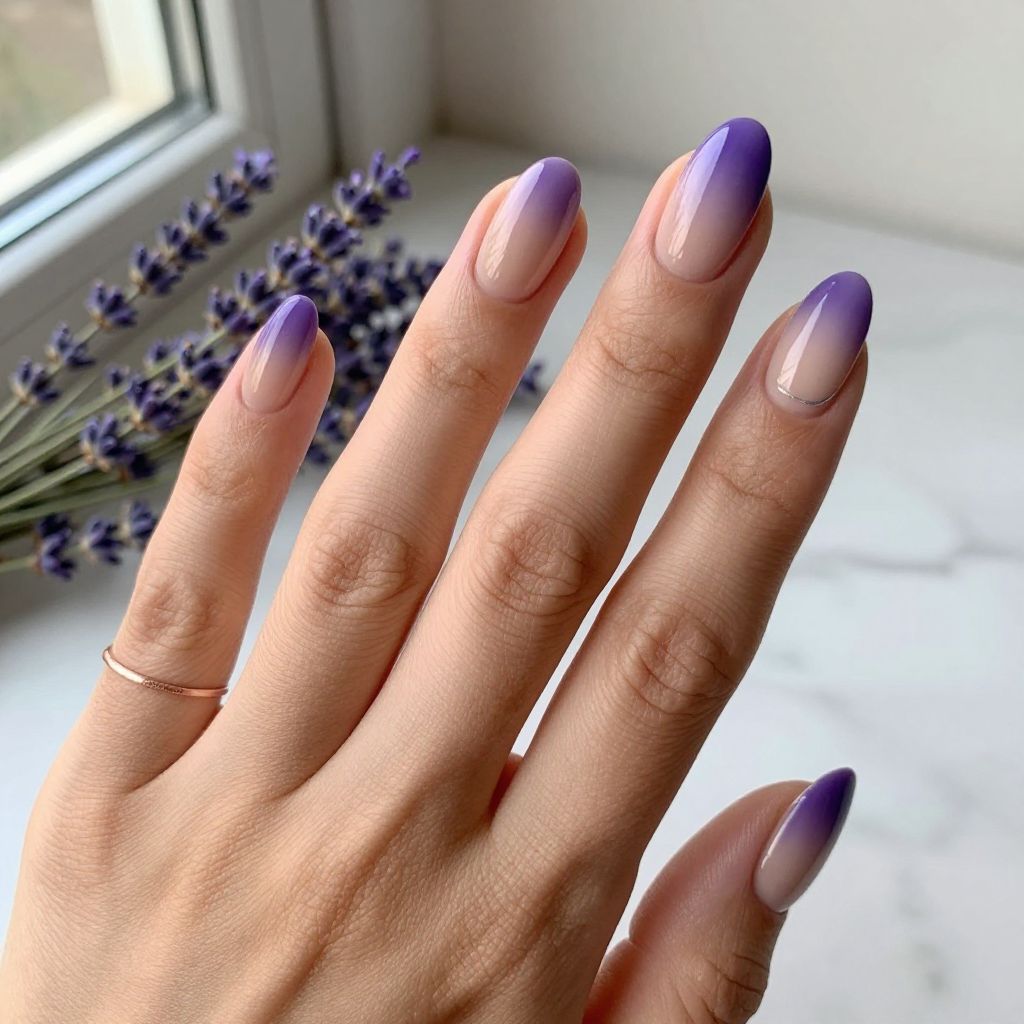 Purple French Tips with Gradient Fade
