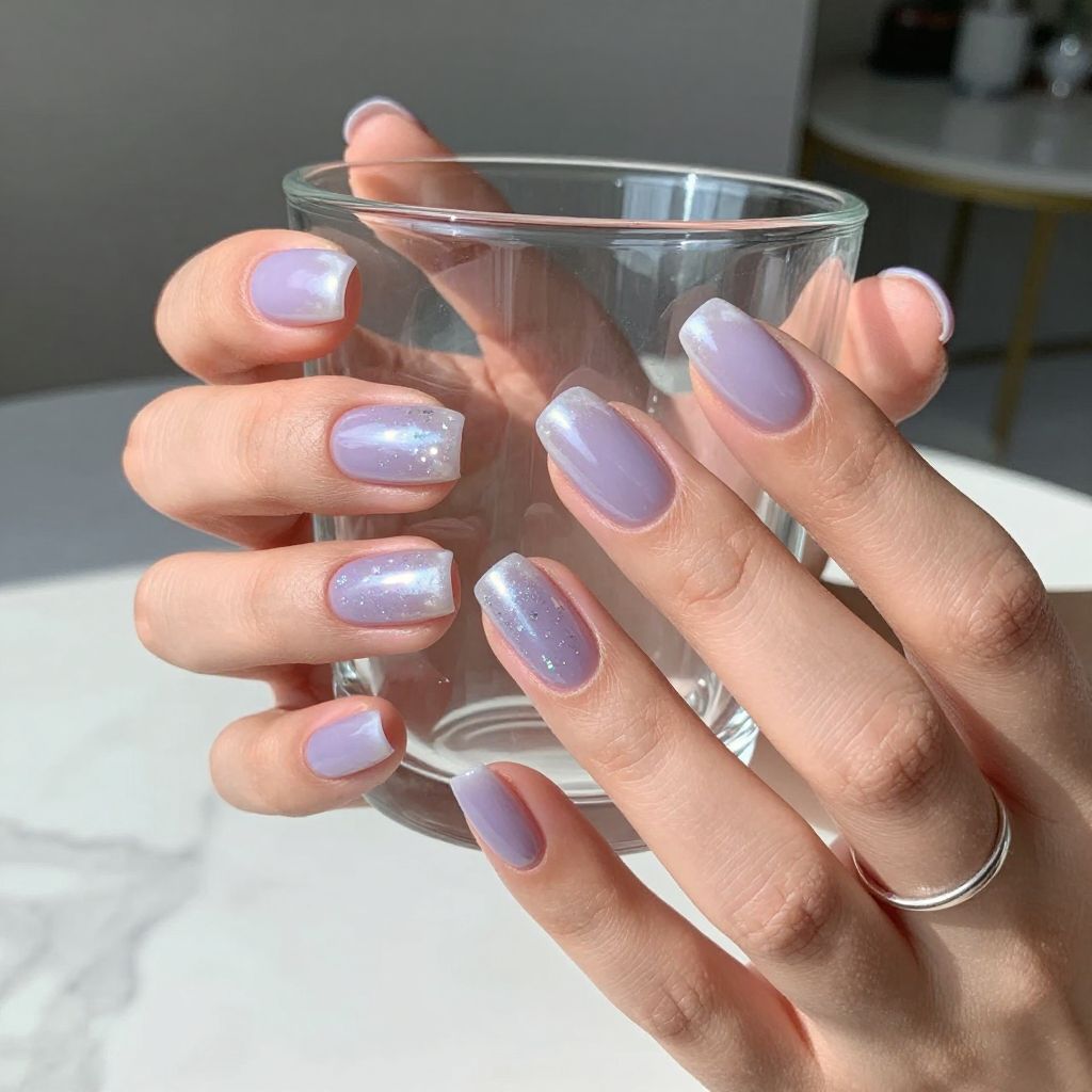 Lavender glaze cloud purple nails