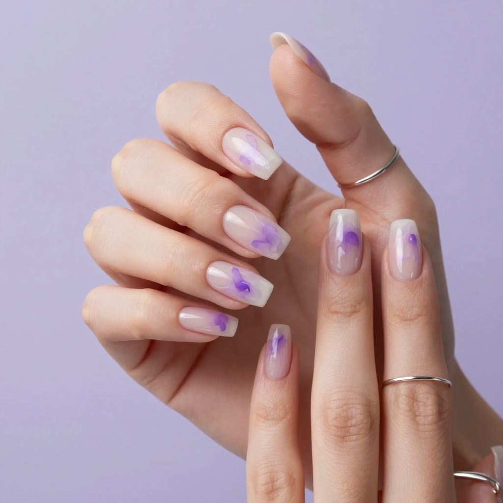 Purple smoke jelly nails