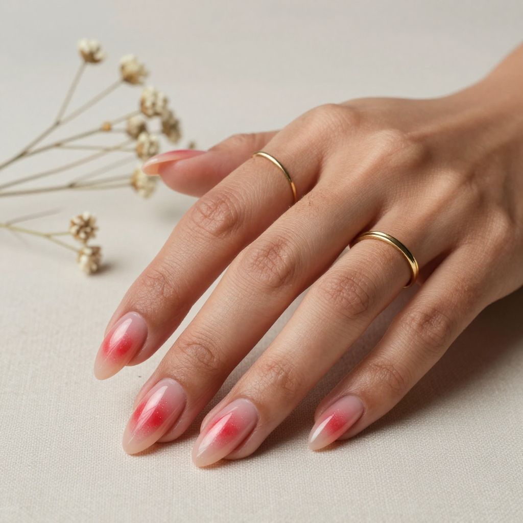 Red Aura Acrylic Nails