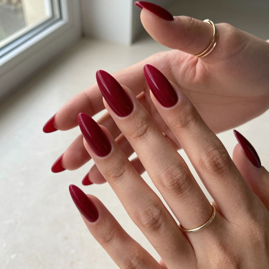 Velvet Red Acrylic Nails