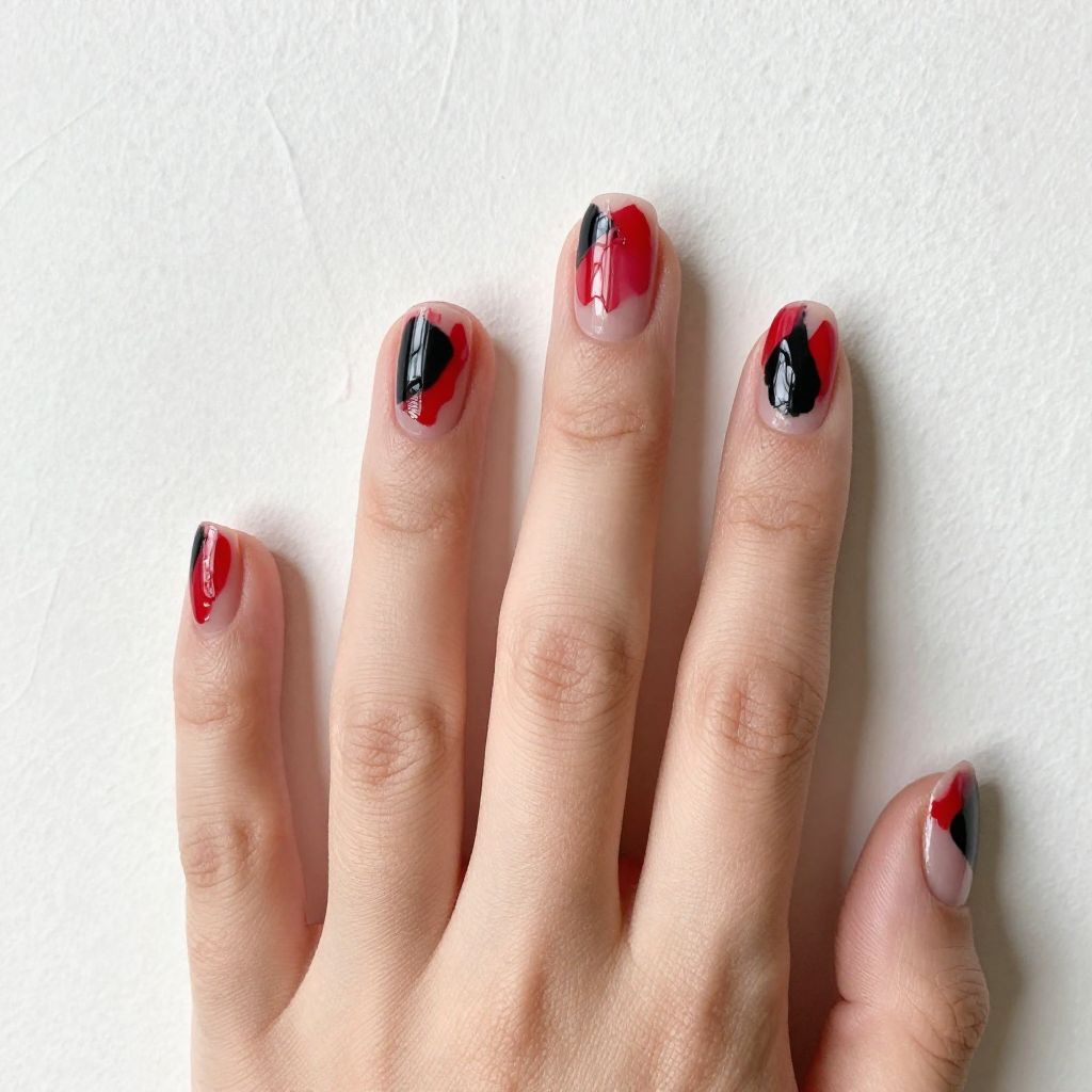 Red and black nail idea 11