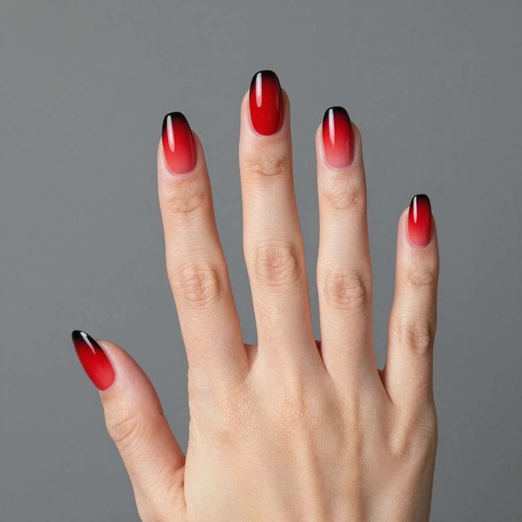 Red and black nail idea 12
