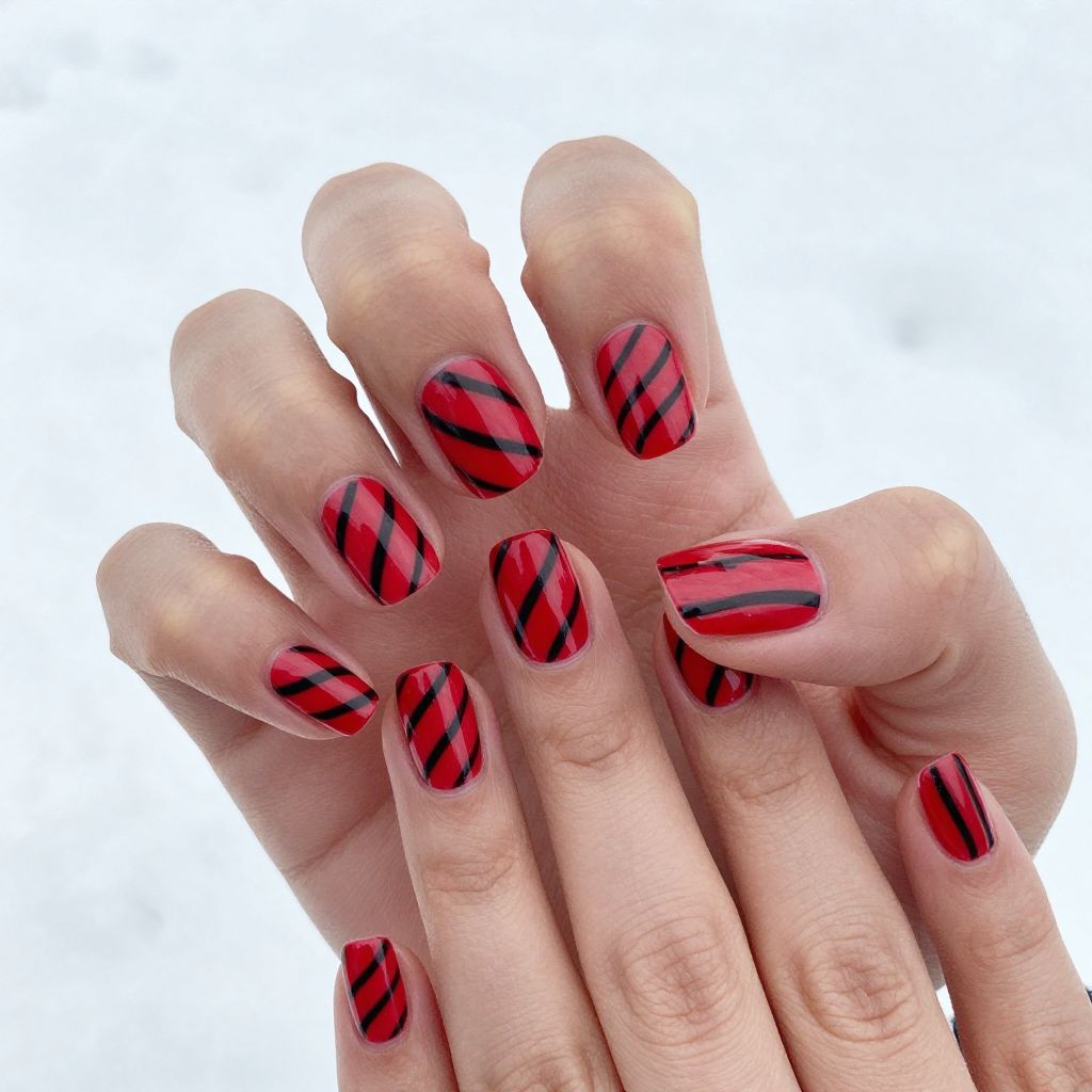 Red and black nail idea 14