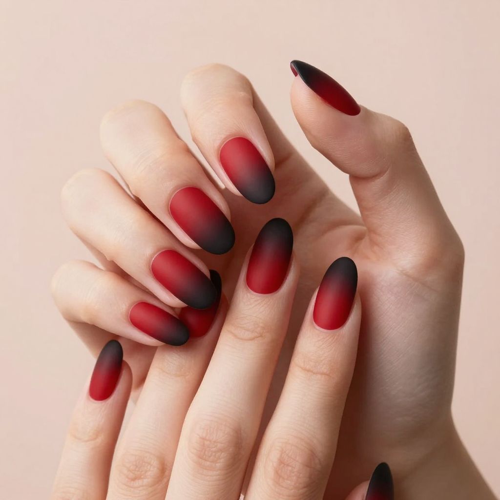 Red and black nail idea 2