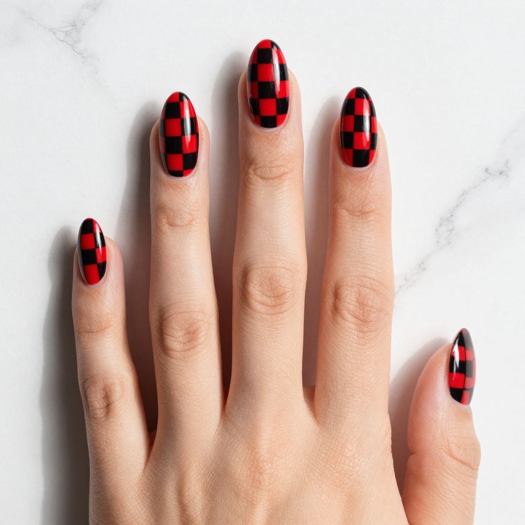 Red and black nail idea 5